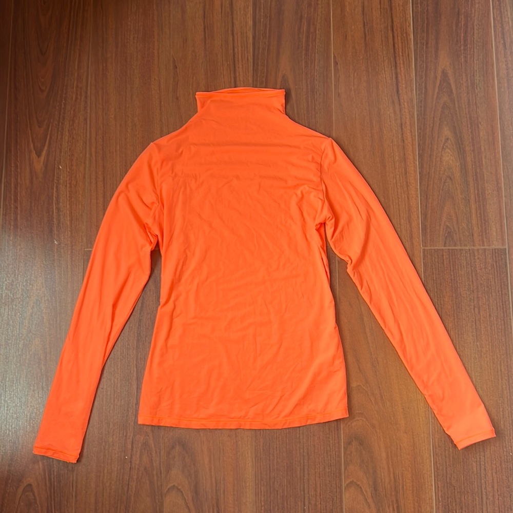 Skims Fits Everybody Turtleneck Top in Neon Orange Size Medium